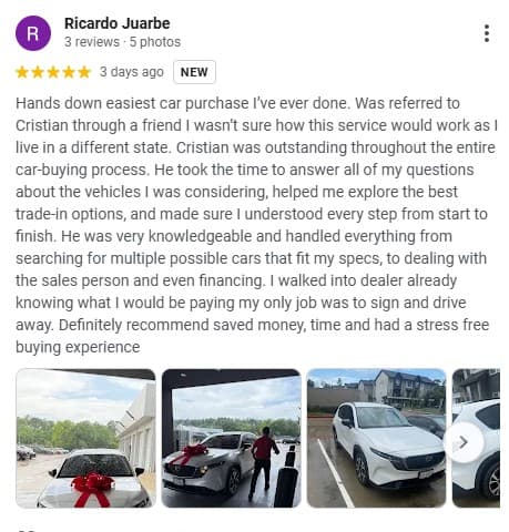 CarFetch Auto customer review for an out-of-state car purchase